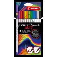 STABILO Pinselstift Pen 68 brush ARTY Edition 12er Etui