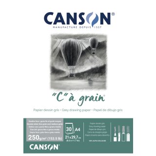 CANSON Zeichenpapierblock "C" à grain Couleur grau meliert