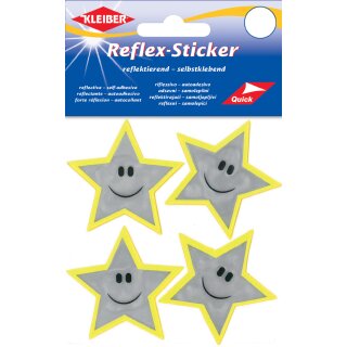 KLEIBER Reflex-Sticker "Sterne" silber 4 Stück