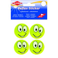 KLEIBER Reflex-Sticker "Happy Face big eyes" gelb