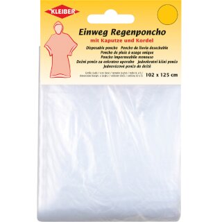 KLEIBER Einweg-Regenponcho mit Kaputze transparent