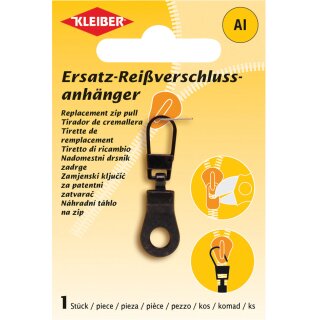 KLEIBER Reißverschlussanhänger Metall schwarz