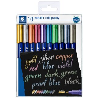 STAEDTLER Permanent-Marker metallic calligraphy 10er Etui