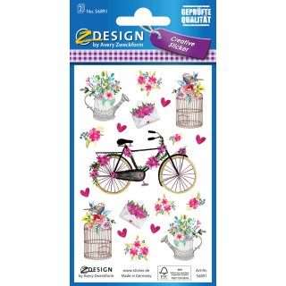 AVERY Zweckform ZDesign Sticker CREATIVE "Blumensträuße" 2 Blatt à 19 Etiketten