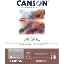 CANSON Zeichenpapier Mi-Teintes im Block 320 x 410 mm 20...