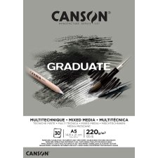 CANSON Studienblock GRADUATE MIXED MEDIA grau DIN A5 30...