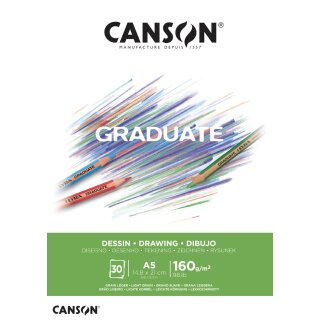 CANSON Studienblock GRADUATE ZEICHNEN DIN A5 weiß 30 Blatt