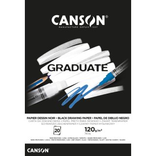 CANSON Studienblock GRADUATE EXTRA BLACK DIN A5 tiefschwarz 20 Blatt