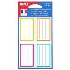 APLI Buchetiketten farbig sortiert 36 x 56 mm liniert 6...