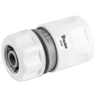 Bradas Schlauchkupplung WHITE LINE mit Wasserstopp 1/2" weiß