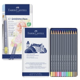 FABER-CASTELL Aquarellstifte GOLDFABER 12er Metalletui