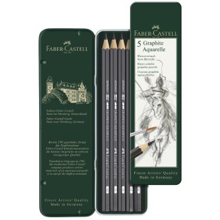 FABER-CASTELL Bleistift GRAPHITE AQUARELLE 5er Etui