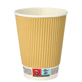 PAPSTAR Papp-Trinkbecher "pure" Ripple Wall 0,3 l beige 25 Stück