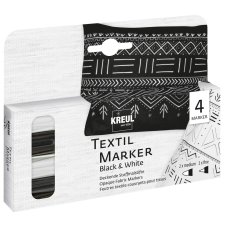KREUL Textilmarker OPAK Black & White 4er-Set Rundspitze