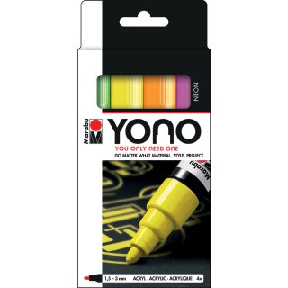 Marabu Acrylmarker "YONO" 1,5 - 3,0 mm 4er Set NEON