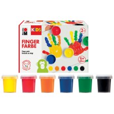 Marabu KIDS Fingerfarbe 35 ml 6er Set farbig sortiert