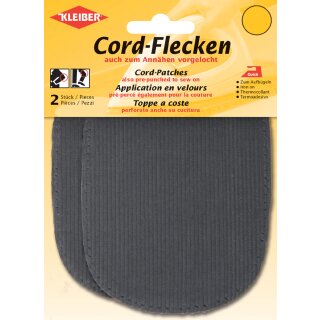 KLEIBER Cord-Flecken 135 x 100 mm hellgrau 2 Stück