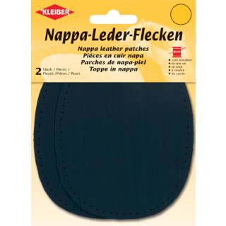 KLEIBER Nappa-Lederflecken oval 100 x 125 mm dunkelblau 2 Stück