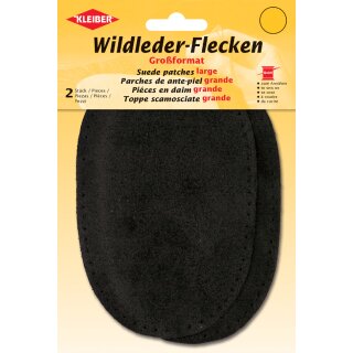 KLEIBER Wildleder-Aufnähflecken 100 x 155 mm schwarz 2 Stück