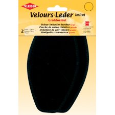 KLEIBER Velour-Leder-Imitat 95 x 185 mm schwarz 2 Stück