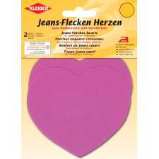 KLEIBER Jeans-Flecken Herzen 85 x 105 mm pink 2 Stück