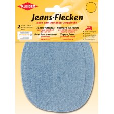 KLEIBER Jeans-Bügelflecken oval 130 x 100 mm hellblau