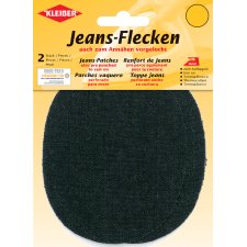 KLEIBER Jeans-Bügelflecken oval 130 x 100 mm schwarz...