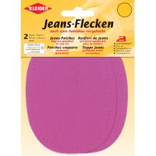 KLEIBER Jeans-Bügelflecken oval 130 x 100 mm pink 2...