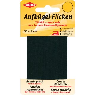 KLEIBER Zephir-Aufbügel-Flicken 300 x 60 mm schwarz