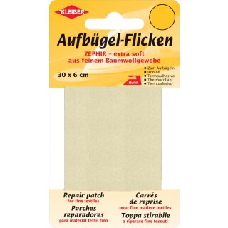 KLEIBER Zephir-Aufbügel-Flicken 300 x 60 mm creme