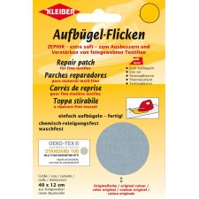 KLEIBER Zephir-Aufbügel-Flicken 400 x 120 mm hellgrau