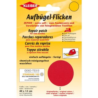 KLEIBER Zephir-Aufbügel-Flicken 400 x 120 mm rot