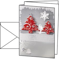 sigel Weihnachtskarte "Three Trees" A6 250 g/qm