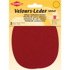 KLEIBER Velour-Leder-Imitat 100 x 130 mm rot 2 Stück