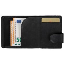 CLICKSAFE Geldbörse mit Kartenetui Hunterleder,braun/silber