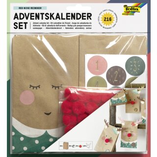 folia Adventskalender-Set RED NOSE REINDEER 216-teilig