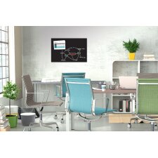 Be!Board Glas-Magnettafel (B)900 x (H)600 mm schwarz