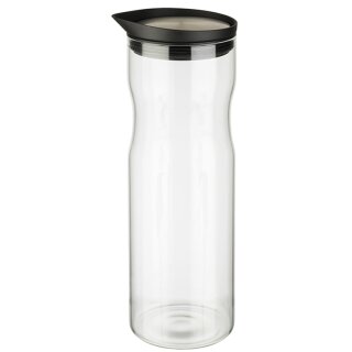 APS Glaskaraffe mit Deckel 1,0 Liter Glas/Edelstahl