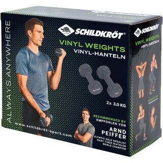 SCHILDKRÖT Vinyl Hanteln 3,0 kg Set anthrazit 2 Stück