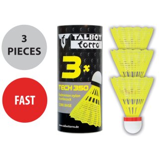 TALBOT torro Badmintonball Tech 350 fast gelb/rot 3 Stück