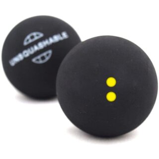 UNSQUASHABLE Squashball schwarz extra langsam 2er Blister