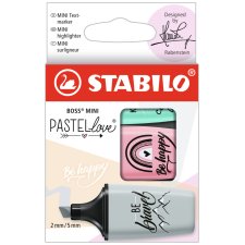 STABILO Textmarker BOSS MINI Pastellove 2.0 3er...