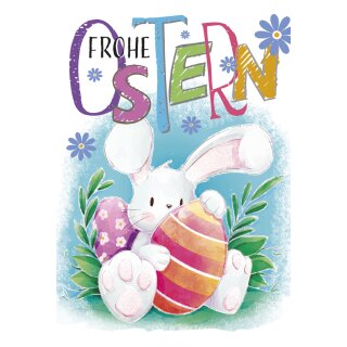 SUSY CARD Oster-Grußkarte "Bunte Eier auf Holzbrett"