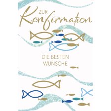 SUSY CARD Konfirmationskarte "Kreise-Fische"