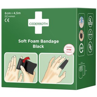 CEDERROTH Pflaster "Soft Foam Bandage" 60 mm x 4,5 m selbsthaftender schwarz