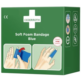 CEDERROTH Pflaster "Soft Foam Bandage" 30 mm x 4,5 m selbsthaftender blau