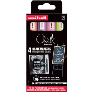 uni-ball Kreidemarker Chalk marker PWE5M/4PFASS16 4er Etui farbig sortiert