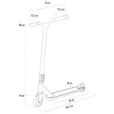 SCHILDKRÖT Tretroller Stunt Scooter Kickless Piano