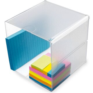 deflecto Organisationsbox Cube 1 Fach glasklar aus Polystyrol