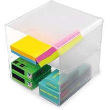 deflecto Organisationsbox Cube 2 Fächer glasklar aus...